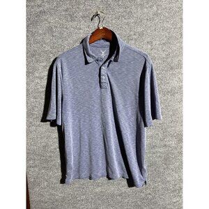 N. Lobby Polo Shirt Mens XL Blue Modal Polyester Heathered Short Sleeve Casual